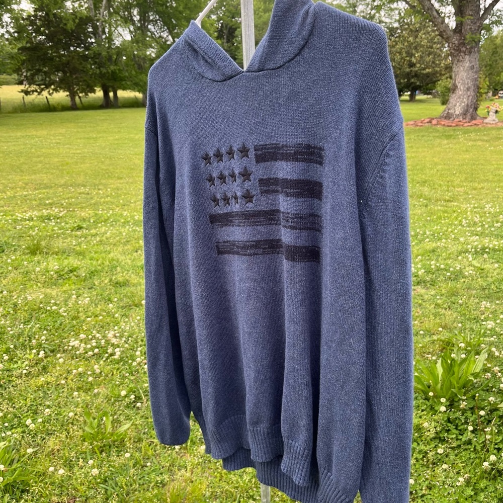 Weatherproof  American Flag Sweater Hoodie Xl